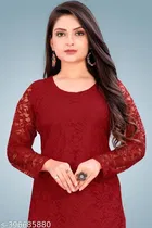 Net Kurti for Women,  Red  
