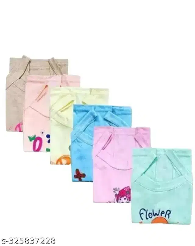 Cotton Blend Vest for Kids (Multicolor, 9-12 Months) (Pack of 6)