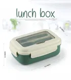 2-in-1 Compartment Plastic Lunch Box with Fork & Spoon