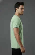Cottont Blend  Printed T-shirt For Men, Green 