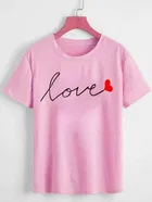 Cotton Blend Round Neck T-Shirt for Women 