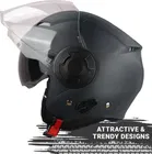 Steelbird GT Dashing ISI Certified Open Face for Men & Women with Inner Sun Shield Motorbike Helmet 