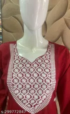 Rayon Slub Embroidered Kurti for Women 
