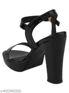 Solid Pointed Toe Block Heels for Kids 