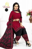 Sharda Trendy Leon Crepe Women Printed Unstitched Casual Dress Material Suit 