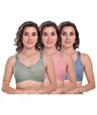 Cotton Blend Solid Non-Padded Bras for Women 