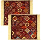 Alaqsa Classy Velvet feel Pooja Mat 19x19inch Multicolor Pack of 2