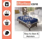 Furnishing Hut Floral Self Design Cotton 4 Seater Center Blue Table Cover 36x54in