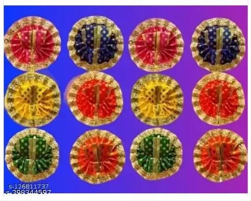 Silk Laddu Gopal Dress, Pack of 12 (Red, 12)