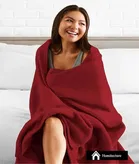 Wool Solid Blanket, Red 