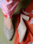Shoetopia Golden Embellished Heel Sandals 