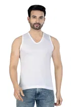 Cotton Jym Vest for Men, White, Pack of 2 