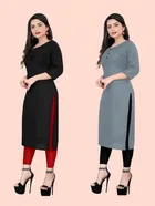 Crepe Solid Kurtis for Women 