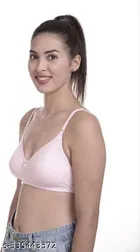 Nylon Bra for Women, White & Red, Pack of 2 