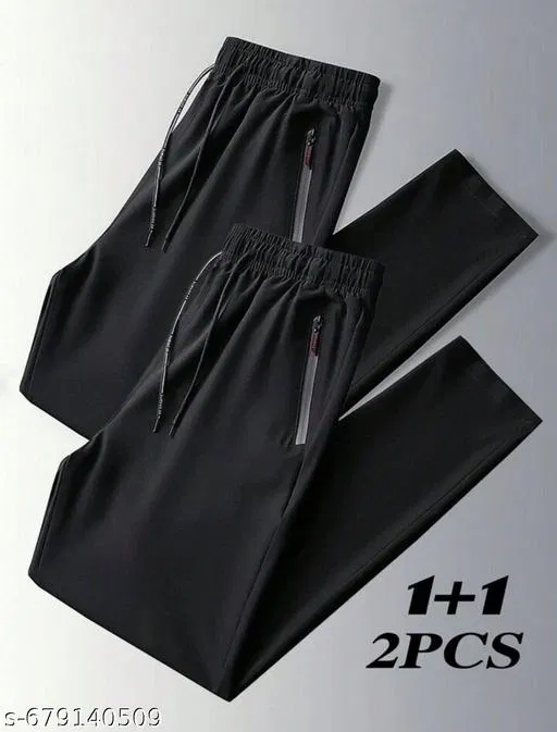 Cotton Pants for Boys, Black, Pack of 2 (36)