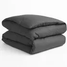 Sarangi Plain/Solid Duvet Cover 90x90inch Dark Grey
