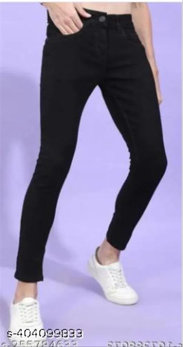 Denim Slim Fit Jeans for Men (Black, 32)