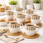 Ceramic Tea & Coffee Cup, White, Pack of 6 