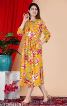 Rayon Printed Anarkali Kurti for Women 