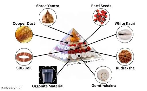 Crystal Pyramid Showpiece (Multi)