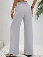 Cotton Blend Solid Trousers for Men, Grey 