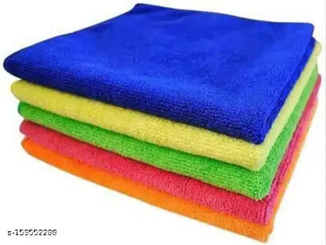 Microfiber Bath Towel (Multicolor, 40x40 cm) (Pack of 5)