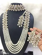 Elegant Alloy & Pearl Jewellery Set