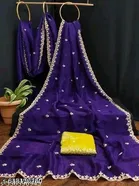 Chinnon Saree for Women, Blue 
