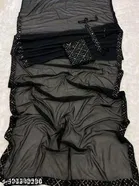 Georgette Saree for Women, Black 