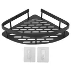 Pack of 2 Wall Mounted Shower Caddy Shelf No Drilling Storage Basket for Washroom Triangle