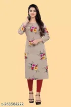Crepe Printed Kurti for Women 