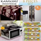 KANUSHI Industries® Fridge/Refrigerator Cove + 1 Pc microwave cover + 2 Pc handle cover + 4 pc Fridge Mats