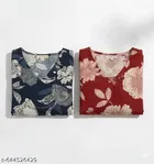 Floral Rayon Kurti - Pack of 2 for Women 