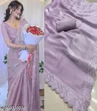 Jimmy Choo Solid Saree For Women, Lavender