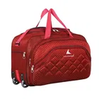 Polyster 60 L Trolley Duffel Bag - Red Color,Roller Wheels Lightweight Criss-Cross Designed  Travel Duffel Bag - Good Capacity