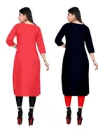 Crepe Solid Kurtis for Women 