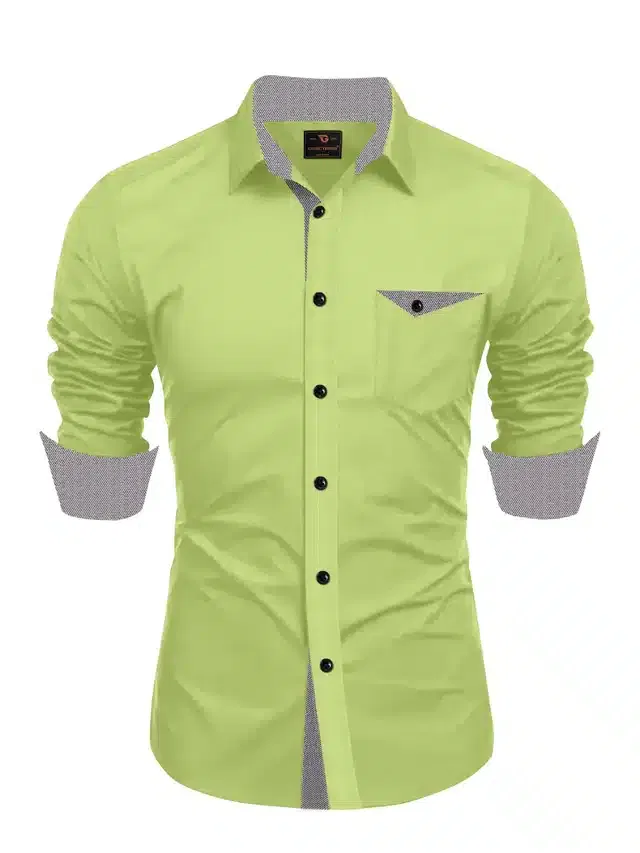 Full Sleeves Shirt for Men (Green, XXL)