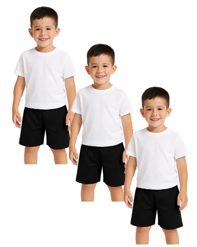 Cotton Shorts for Boys, White, Pack of 3 (18-24 Months)