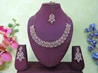 Pink Free Size Necklace Set for Women