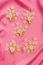 Women's Crystal Leaf & Floral Design Hair Clip Set 