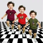 Cotton Blend Printed Clothing Set for Boys, Multicolour, Pack Of 3 