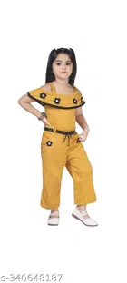 Cotton Blend Printed Jumpsuit for Girls 