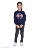 Woolen Printed Sweatshirt for Girls 