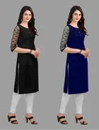 Crepe Solid Kurtis for Women 