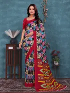 Georgette Printed Saree for Women, Multicolor, Pack of 2 