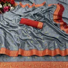 Vichitra Silk Applique Saree for Women 