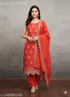 Embroidered Botanical Patiala Suit for Women 