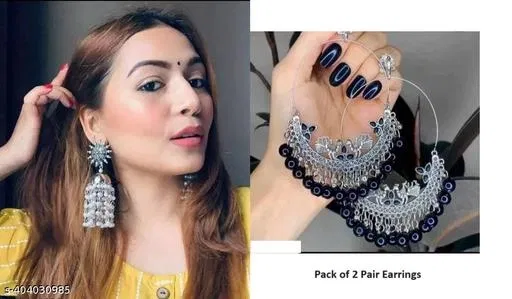 Trending Viral Black Earring,Combo Earring,Oxidised Earring