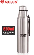 Nirlon Neo Single Wall Stainless Steel Water Bottle 650Ml |100% Leak Proof | Fridge Water Bottle| Office Bottle | Gym Bottle | Home | Kitchen | Hiking | Treking Bottle |Travel Bottle 