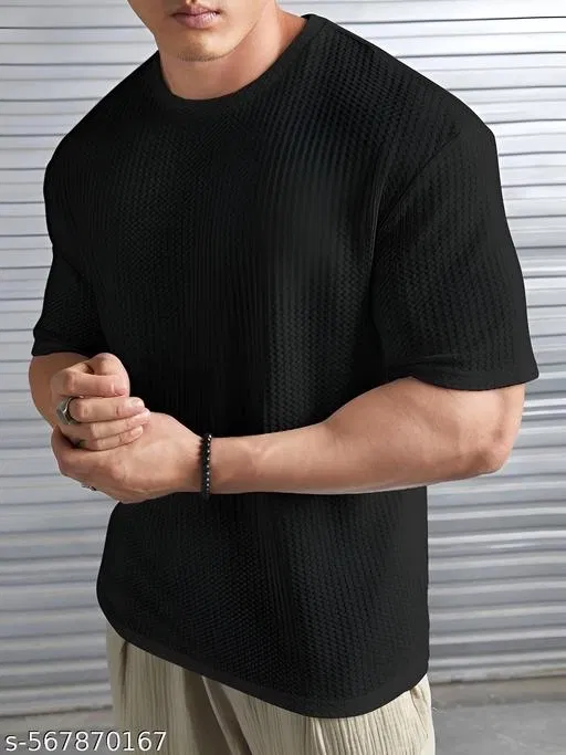 Cotton Blend T-shirt for Men, Black (L)